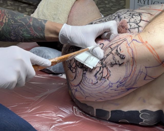 hand tattooing